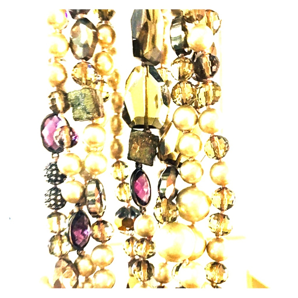 Chicos 4 strand multi jewel statement necklace